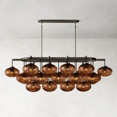 CABRETTE AMBER GLASS LINEAR CHANDELIER 72"